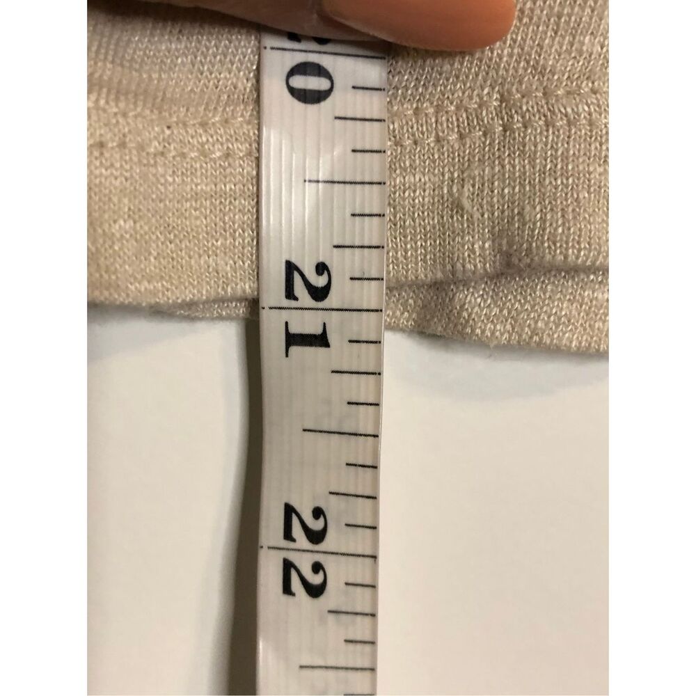 J. Crew 100% Linen boxy Tee folded Sleeve size small minimalist natural fiber - Picture 8 of 8